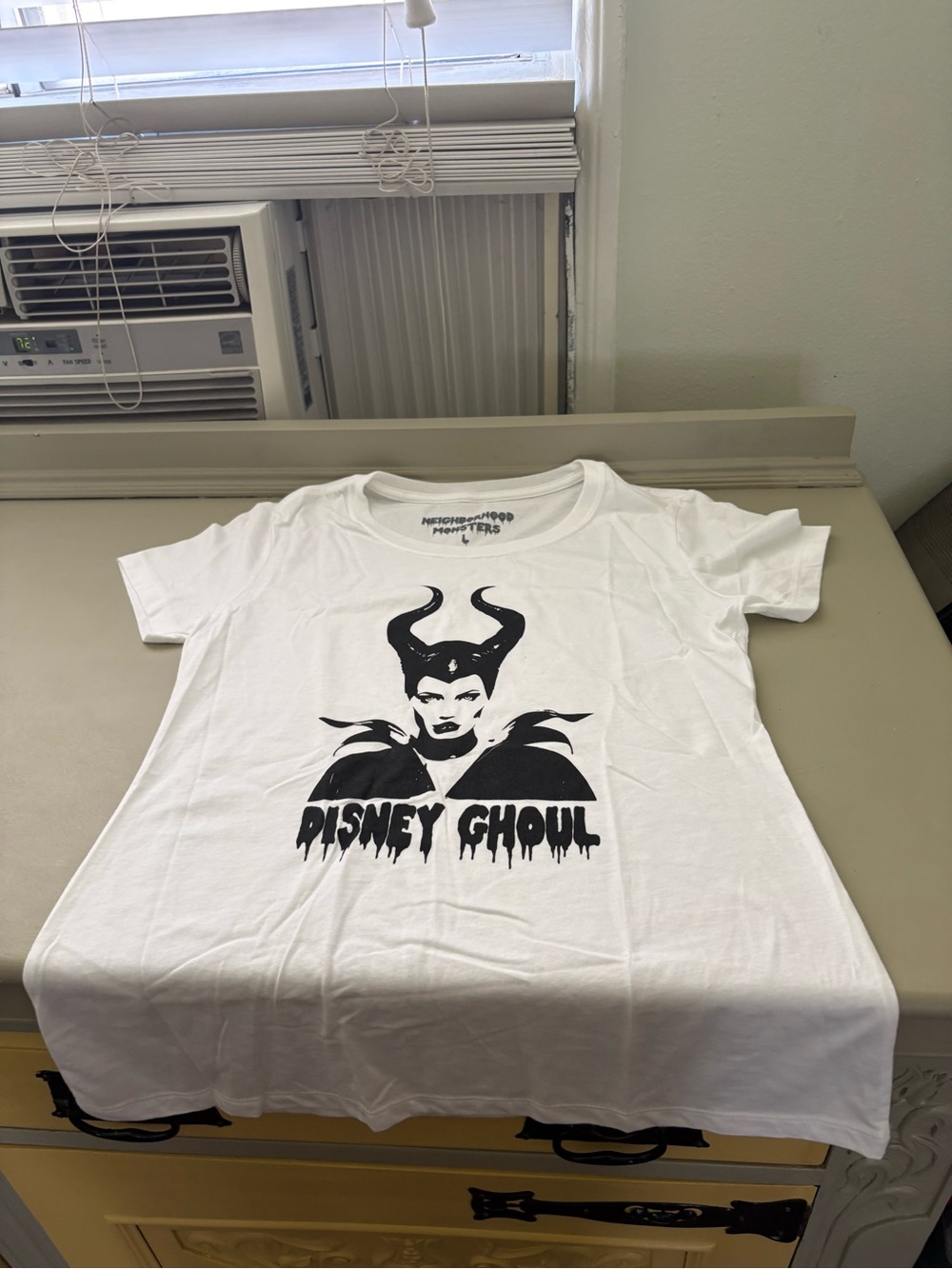 Neighborhood White T-Shirt with Black Graphic 'Disney Ghoul'